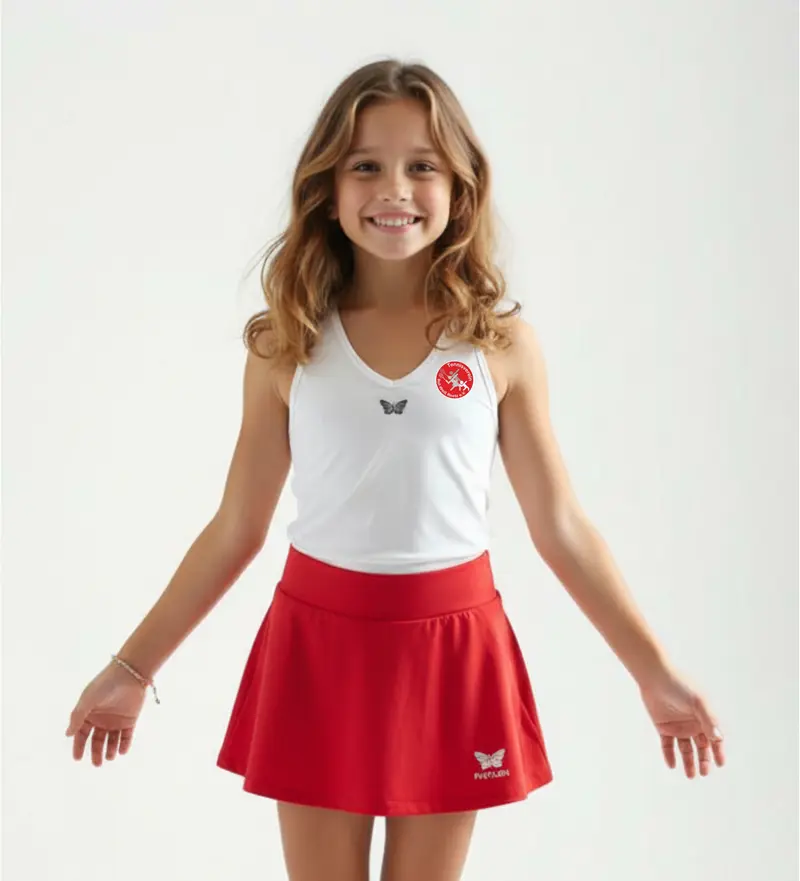 TANKTOP V-AUSSCHNITT MÄDCHEN, WEIß