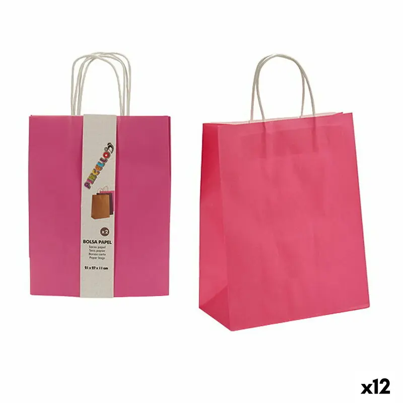 Taschenset Pincello 1703692 Rosa 11 x 36 x 21 cm Papier (12 Stück)