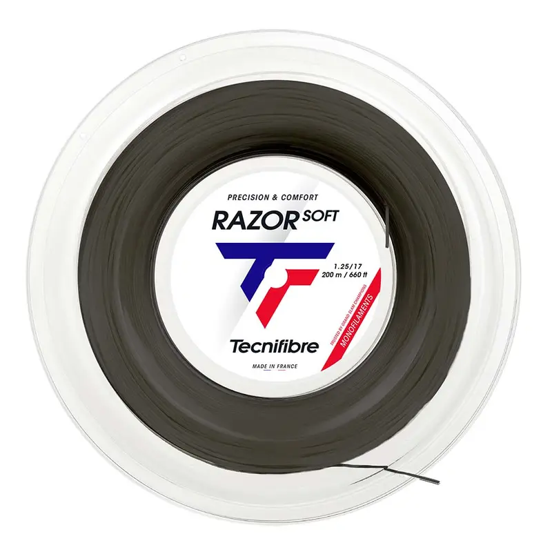 Tecnifibre Razor Soft 1,25 mm Tennissaite 200 m Rolle Schwarz