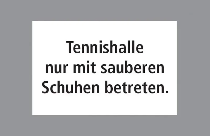 Tennishallenschild