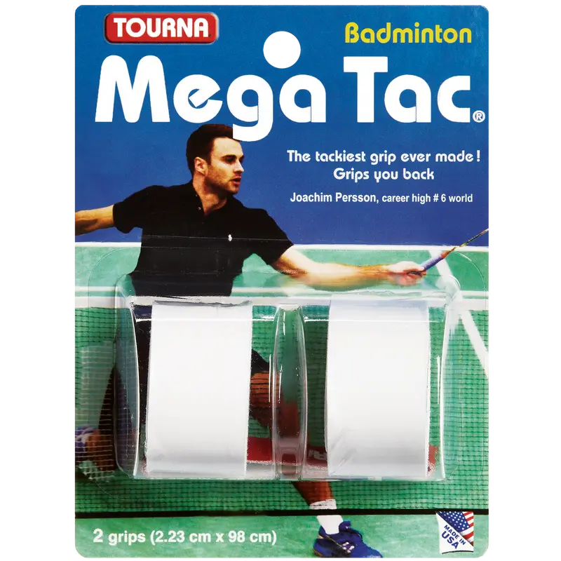 Tourna Badminton Mega Tac Overgrip – 2er Pack (Weiß, Blau & Schwarz)