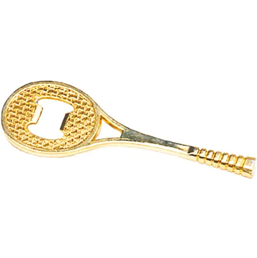 Tourna Tennis Flaschenöffner – vergoldet aus Messing | 15 cm | Tennis-Accessoire