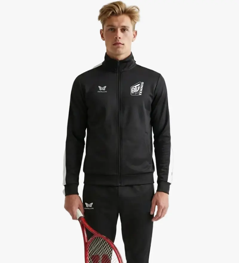 TRAININGSJACKE HERREN, SCHWARZ-WEIß