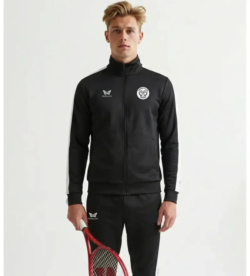 TRAININGSJACKE HERREN, SCHWARZ-WEIß