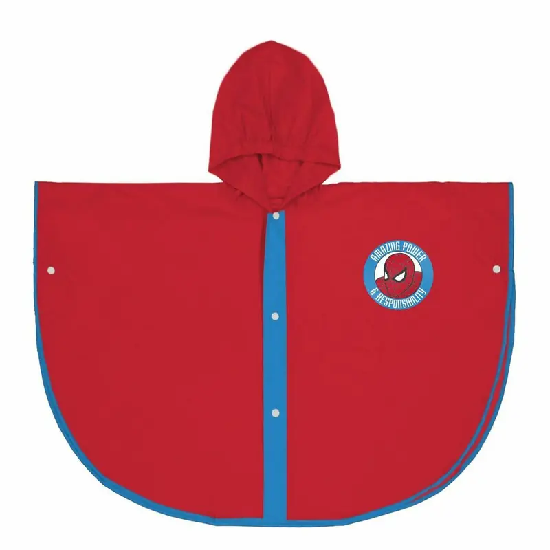 Wasserfeste Poncho mit Kapuze Spider-Man Rot