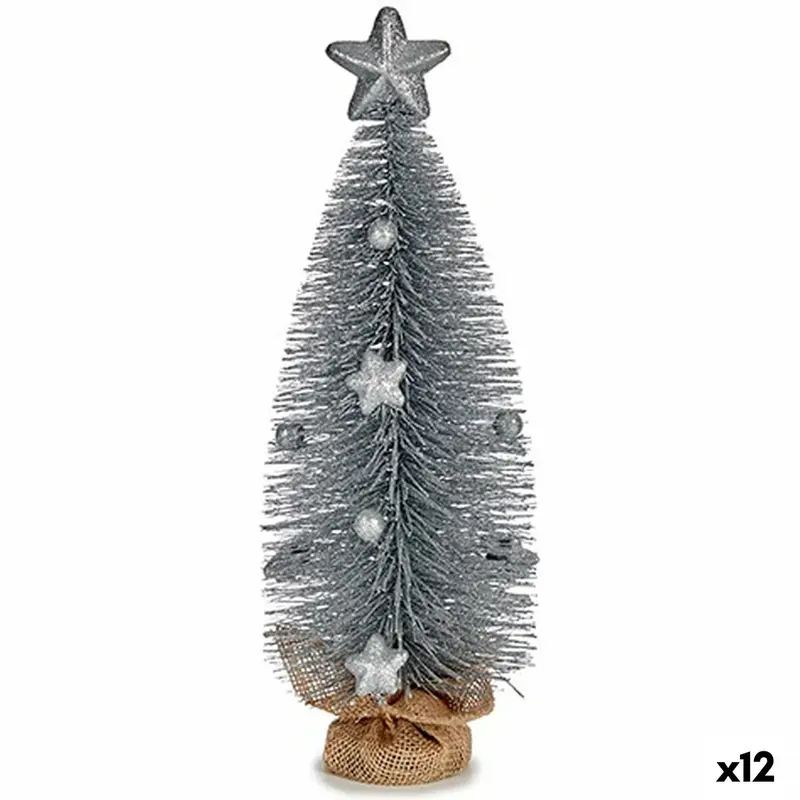 Weihnachtsbaum Silberfarben 13 x 41 x 13 cm (12 Stück)