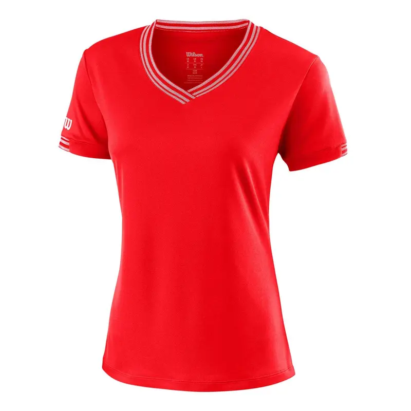 Wilson V Neck Team Womens Rot