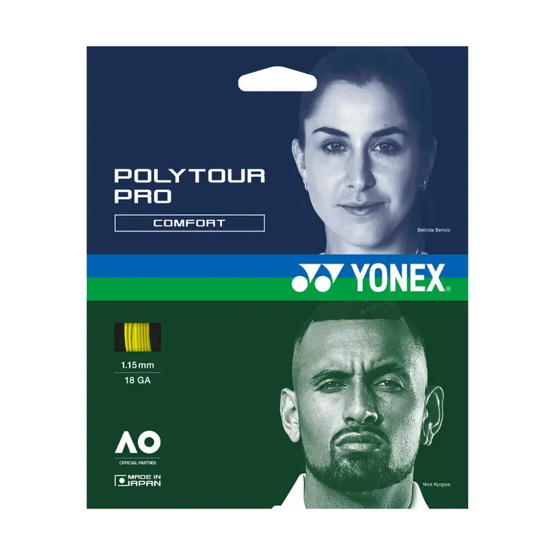 Yonex Poly Tour Pro 1,15 mm Tennissaite 12 m Set Gelb